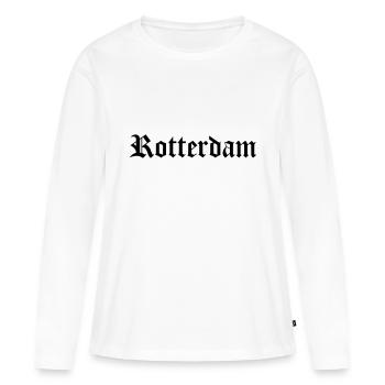 Rotterdam - T-shirt manches longues Premium bio Femme - blanc - Devant - Julia (174cm)