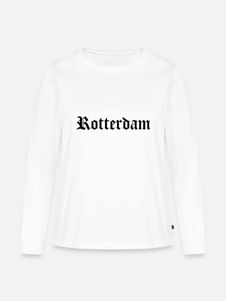 Rotterdam - Frauen Premium Bio Langarmshirt - Weiß