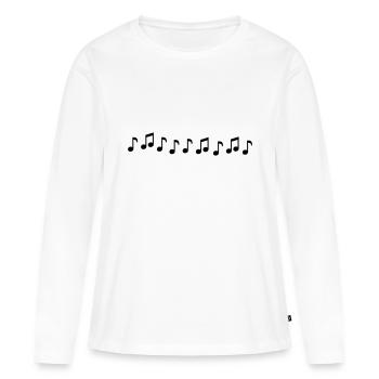 Notes de Musique - T-shirt manches longues Premium bio Femme - blanc - Devant - Julia (174cm)