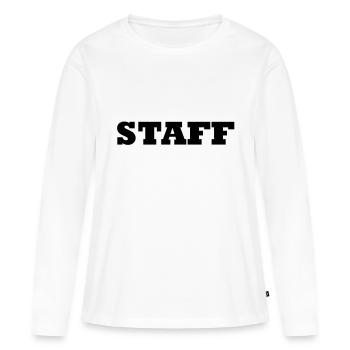 Staff - T-shirt manches longues Premium bio Femme - blanc - Devant - Julia (174cm)