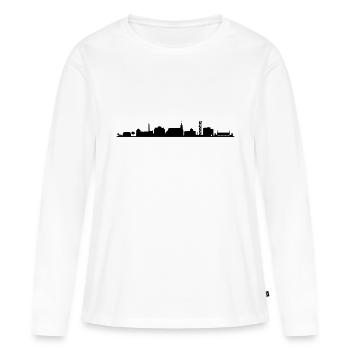 Skyline Cottbus - Frauen Premium Bio Langarmshirt - Weiß - Vorne - Julia (174cm)