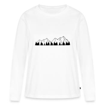 Paysage de montagne montagne montagnes paysage - T-shirt manches longues Premium bio Femme - blanc - Devant - Julia (174cm)