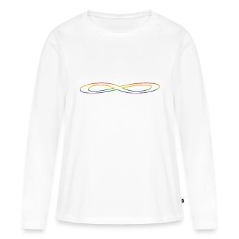 Regenbogen Unendlichkeit - Frauen Premium Bio Langarmshirt - Weiß - Vorne - Julia (174cm)