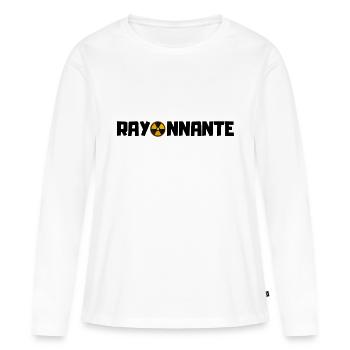 rayonnante - cadeau manip radio original - T-shirt manches longues Premium bio Femme - blanc - Devant - Julia (174cm)