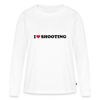 I Love Shooting - Frauen Premium Bio Langarmshirt - Weiß - Vorne - Julia (174cm)