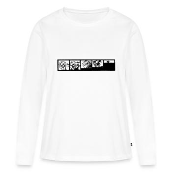 BD cartoon - T-shirt manches longues Premium bio Femme - blanc - Devant - Julia (174cm)
