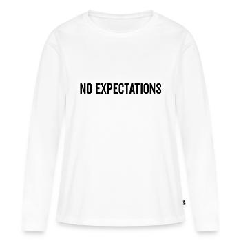 Aucune attente - T-shirt manches longues Premium bio Femme - blanc - Devant - Julia (174cm)