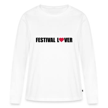amant fête - T-shirt manches longues Premium bio Femme - blanc - Devant - Julia (174cm)