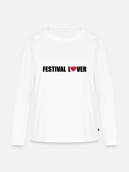 festival lover - Frauen Premium Bio Langarmshirt - Weiß