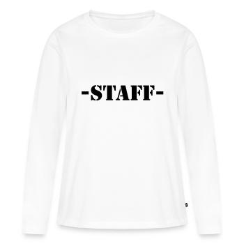 staff - T-shirt manches longues Premium bio Femme - blanc - Devant - Julia (174cm)