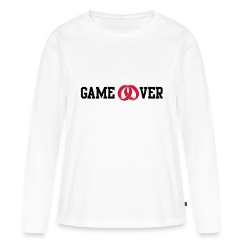 game over - T-shirt manches longues Premium bio Femme - blanc - Devant - Julia (174cm)