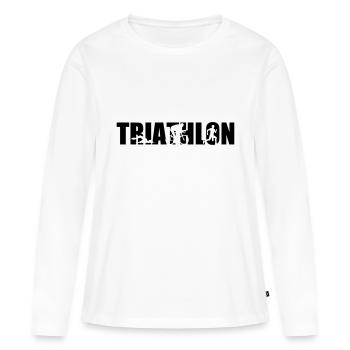 Triathlon - T-shirt manches longues Premium bio Femme - blanc - Devant - Julia (174cm)