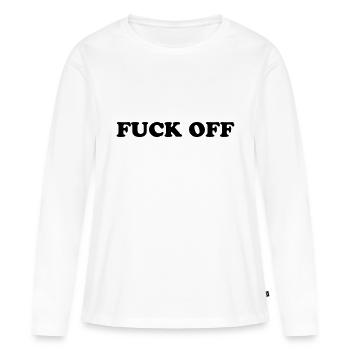 Fuck Off - T-shirt manches longues Premium bio Femme - blanc - Devant - Julia (174cm)