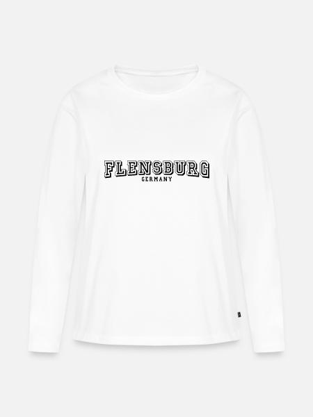 Flensburg - Frauen Premium Bio Langarmshirt - Weiß