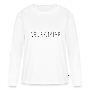 Célibataire - T-shirt manches longues Premium bio Femme - blanc - Devant - Julia (174cm)