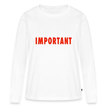 important - T-shirt manches longues Premium bio Femme - blanc - Devant - Julia (174cm)
