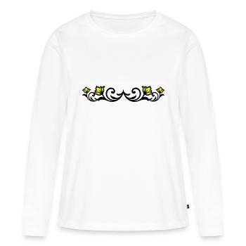 Floral Element - Frauen Premium Bio Langarmshirt - Weiß - Vorne - Julia (174cm)