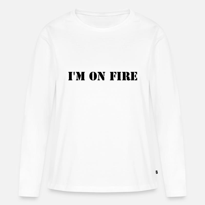 I'm on fire - Frauen Premium Bio Langarmshirt - Weiß