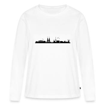 Skyline Bremen - T-shirt manches longues Premium bio Femme - blanc - Devant - Julia (174cm)