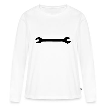 Clé - T-shirt manches longues Premium bio Femme - blanc - Devant - Julia (174cm)