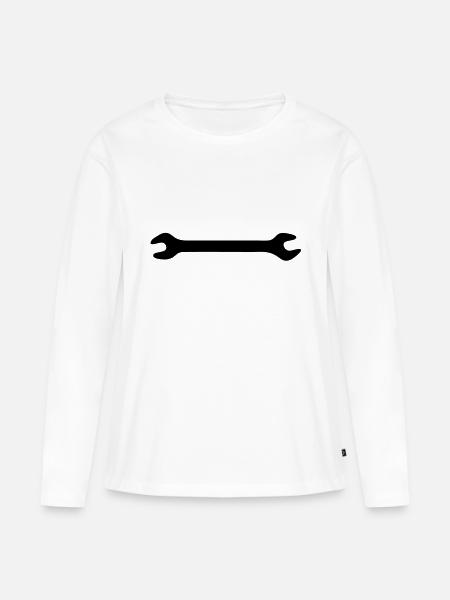 Schraubenschlüssel - Frauen Premium Bio Langarmshirt - Weiß