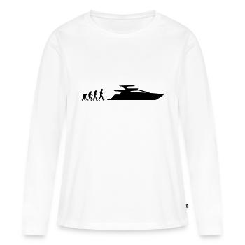 yacht evloution - Frauen Premium Bio Langarmshirt - Weiß - Vorne - Julia (174cm)