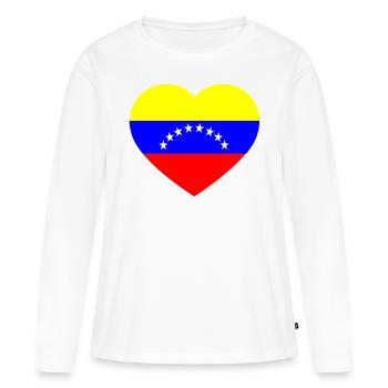 Venezuela amour amour - T-shirt manches longues Premium bio Femme - blanc - Devant - Julia (174cm)