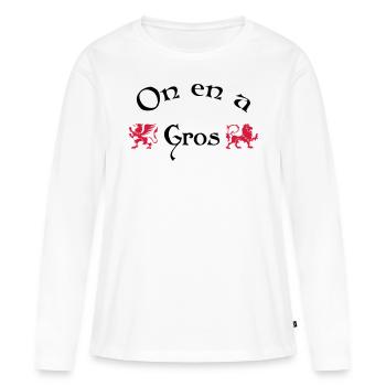 On en a gros - T-shirt manches longues Premium bio Femme - blanc - Devant - Julia (174cm)