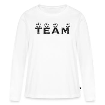 Équipe Football Sport - T-shirt manches longues Premium bio Femme - blanc - Devant - Julia (174cm)
