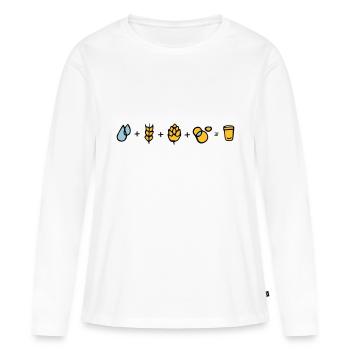 Bier Formel - Frauen Premium Bio Langarmshirt - Weiß - Vorne - Julia (174cm)
