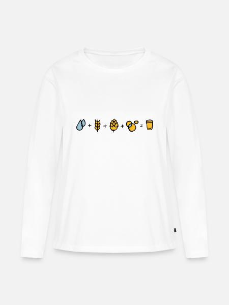 Bier Formel - Frauen Premium Bio Langarmshirt - Weiß
