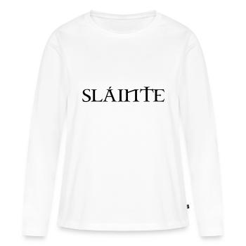 Slainte texte de - T-shirt manches longues Premium bio Femme - blanc - Devant - Julia (174cm)