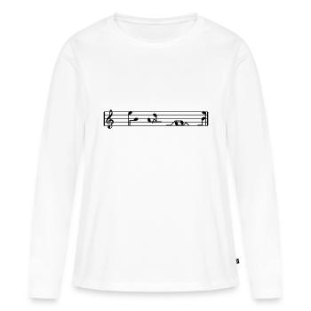 notes de musique - T-shirt manches longues Premium bio Femme - blanc - Devant - Julia (174cm)
