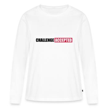 Contester le texte accepté Design - T-shirt manches longues Premium bio Femme - blanc - Devant - Julia (174cm)