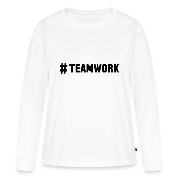 # teamwork - Frauen Premium Bio Langarmshirt - Weiß - Vorne - Julia (174cm)