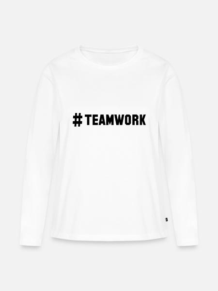 # teamwork - Frauen Premium Bio Langarmshirt - Weiß