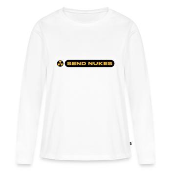 SEND NUKES - Frauen Premium Bio Langarmshirt - Weiß - Vorne - Julia (174cm)