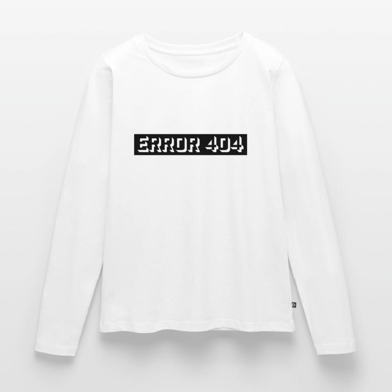 404 Meldung Error Computer Frauen Premium Bio Langarmshirt