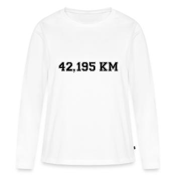 Marathon - T-shirt manches longues Premium bio Femme - blanc - Devant - Julia (174cm)