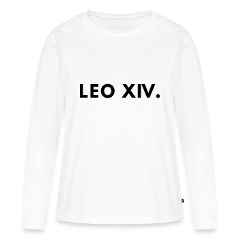 Pape Léon XIV 14 - T-shirt manches longues Premium bio Femme - blanc - Devant - Julia (174cm)