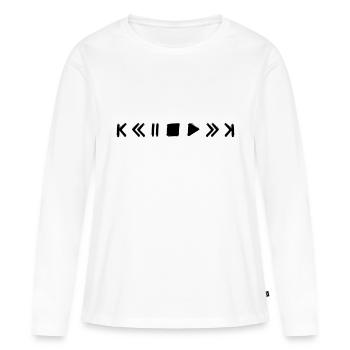 play music pause fast forward buttons symbols - Women's Premium Organic Long Sleeve Shirt - white - Front - Julia (174cm)