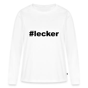 hashtag lecker - Frauen Premium Bio Langarmshirt - Weiß - Vorne - Julia (174cm)