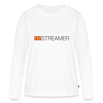 Top Streamer social media shirt - T-shirt manches longues Premium bio Femme - blanc - Devant - Julia (174cm)