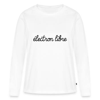 Electron Libre - T-shirt manches longues Premium bio Femme - blanc - Devant - Julia (174cm)