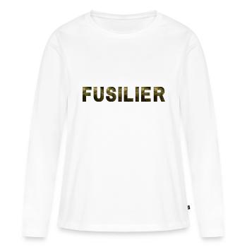FUSILIER EN CAMOUFLAGE - T-shirt manches longues Premium bio Femme - blanc - Devant - Julia (174cm)