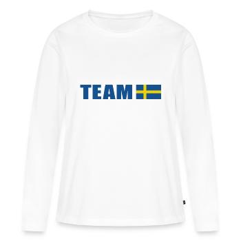 Support-Team Schweden - Frauen Premium Bio Langarmshirt - Weiß - Vorne - Julia (174cm)