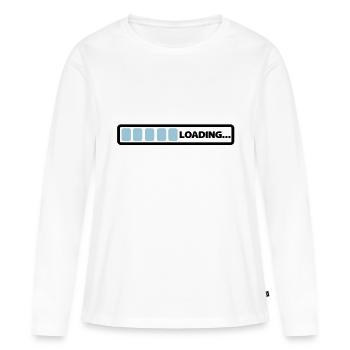 loading - T-shirt manches longues Premium bio Femme - blanc - Devant - Julia (174cm)