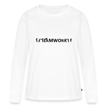 Menschen - Teamwork - Frauen Premium Bio Langarmshirt - Weiß - Vorne - Julia (174cm)