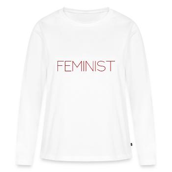 feminist - feminist - womenpower girl power - Women's Premium Organic Long Sleeve Shirt - white - Front - Julia (174cm)