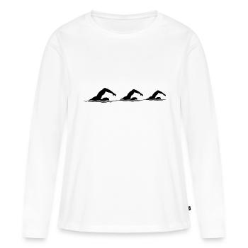 Nageurs de sport d’équipe - T-shirt manches longues Premium bio Femme - blanc - Devant - Julia (174cm)
